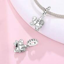 1 Pc Silver Plated Charm Cute Marine Life Dolphin Turtle Mermaid Bead Pendant For Original Bracelet Necklace DIY Jewelry Making Fit Women Birthday Gift