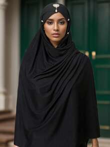 1pc Rhinestone Embellished Solid Color Women Scarf Shawl - Multicolor - View 5