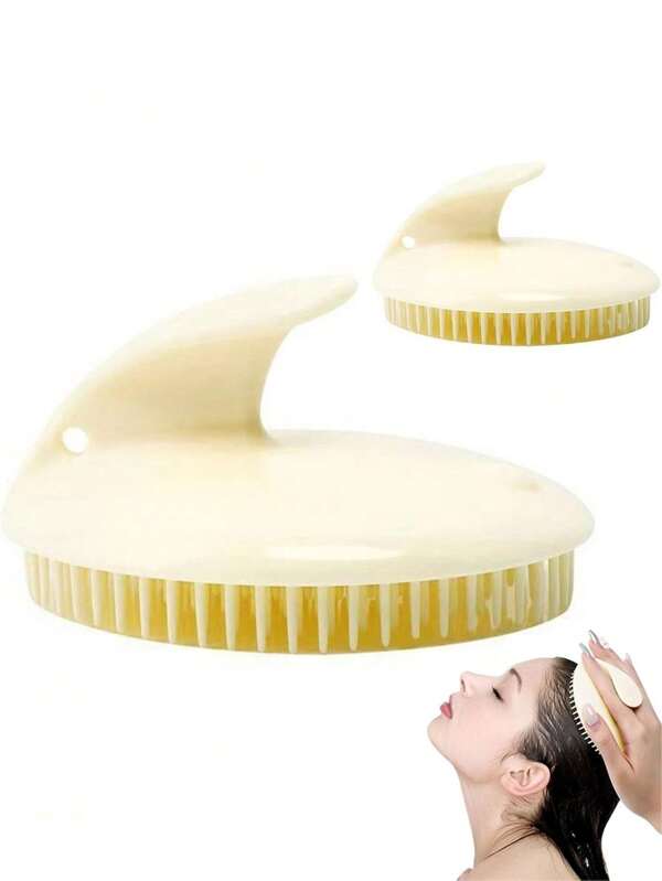 Two Pieces Scalp Massage Brush Set, Soft Teeth Comb Scalp Exfoliating And Head Massage, Hair Massager, Wet And Dry Dual-Use Hair Head Massager, Reducing Dandruff, Men's And Women's Universal Scalp Cleaning, Itching Relief Massage, Hair Washing Comb