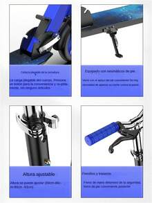 Scooter plegable con ruedas de PU, frenos dobles (delantero y trasero), altura ajustable, superficie de pedal similar a papel de lija, adecuado para varios grupos de edad - Multicolor - Ver 5