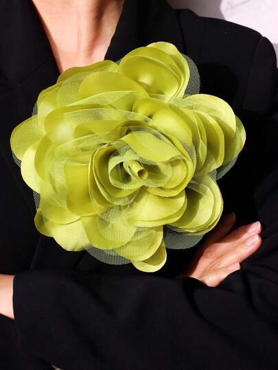 20cm Layered Mesh Fabric Exaggerated Elegant Flower Brooch, Suitable For Dresses, Bikinis, Host Suit Decoration, Summer School Office Accessories Shirt Jacket Jewelry Halloween Clothes Pin Funny Cute Teacher Gifts Halloween Accessories Teachers Day Costume Accessories Bag Charms Christmas