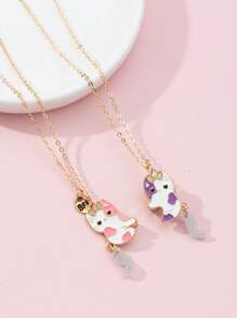 Set de 2 collares con colgante de gata con cola móvil y gota de aceite "Mejores amigos por siempre", regalo perfecto para un amigo