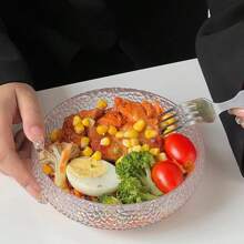 Ins Style Hammered Glass Bowl Fruit Bowl Dessert Bowl Salad Bowl Salad Bowl Home Premium Feeling Fruit Bowl, Easter, Halloween, Christmas, Teacher's Day, Mother's Day, Father's Day Holiday Present, Birthday Present.,School Supplies