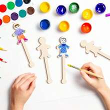 10pcs Humanoid Craft Sticks - Humanoid Craft Sticks, Wooden Craft Sticks For DIY Projects And Home Decoration, Party & Birthday Gifts, Eid Gifts