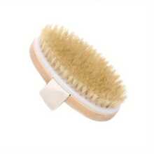 Dry Brushing Body Brush For Lymphatic Drainage Cellulite, Bath Body Wash Brush For Cleansing And Exfoliating Showering Natural Wood, Size 10.5x10.5(CM) Round