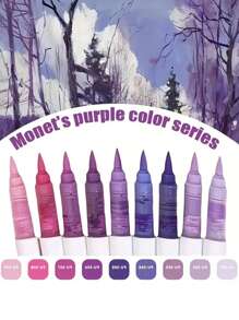 9 Stücke Monet Lila Serie Marker, Direkt Flüssig Soft Tip, Poliereffekt, hoher Pigmentgehalt und mischbar - perfekt für Künstler, Anime Liebhaber und Outdoor Shooting, ohne Pinsel, Must-Have für Outdoor Malerei | Lebendige Markierer ), Polypropylen Stifte, Geschenke für den Schulanfang