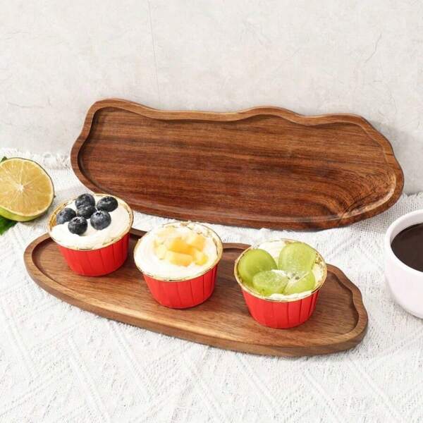 Wooden Fruit Tray, Picnic Tray, Solid Wood Dessert Tray, Coffee Cup Tray, Tea Cup Tray, Multi-Function Serving Platter, Decorative Fruit Plate, Food Tray, Cake Plate, Home Cheese Plate, Creative Bread Plate, Room Decor, Kitchen Decor, Suitable For Steak, Pizza, Sushi, Chicken Wings, Fries, Etc., Applicable For Gatherings, Holidays, Valentine's Day, Father's Day, Mother's Day, Halloween, Christmas And Other Holiday Gifts