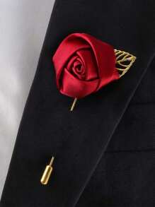 1 Peça Boutonnière de Noivo em Rosa de Seda com Folha de Corrente Dourada para Decoração de Noivo, Casamento e Festa de Casamento, Melhor Presente, Decoração de Casamento, Decoração Doméstica, Decoração de Quarto, Lembrancinhas de Festa, Decorações de Aniversário de Noiva, Formatura, Decorações de Festa Despedida de Solteira