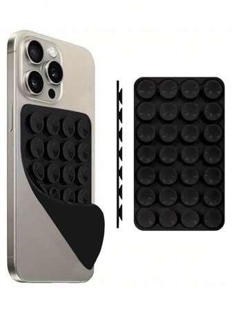 1pc Silicone Phone Sticky Grip Handle, Suction Phone Case Stand, Hands-Free Sticky Phone Handle For Selfie And Video, Mobile Finger Grip Stand, New Silicone Suction Cup Holder, Silicone Phone Anti-Slip Suction Cup Pad, Suction Cup Phone Mount, Phone Suction Grip, Used For Selfies And VideosNon-Slip Mount For Secure Grip.