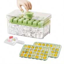 Prensa de cubitos de hielo, Molde de cubitos 68 cubos doble, Caja para hacer hielo con tapa, Moldes de hielo de silicona, Bandeja de cubitos de hielo para congelador, Caja de almacenamiento de hielo hecho en casa, Bandeja de cubitos de hielo de liberación fácil, Bandeja de cubitos de hielo reutilizable de 68 cubos, Bandeja de cubitos de hielo para cócteles y whisky de verano, Caja para hacer hielo de 68 cubos de doble capa