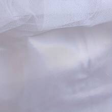 1件女孩優雅白色公主裙－多層薄紗裙擺附蝴蝶結綁帶，聚酯纖維，適合派對、表演穿著，四季皆宜，公主風女孩洋裝 - 白色 - 查看 4