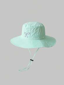 Bowknot Decor Sun Protection Hat, Versatile Outdoor Hiking Cap For Women, Chic Breathable Fabric Sun Hat, Bucket Hat