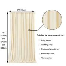 Party Backdrop Curtains, Rod Pocket Fabric Curtains, Fabric Backdrop Curtains, Party Decorations, 5 X 7/8/10 Feet, 1/2 Panels
