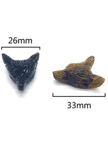 33mm Wolf Head Pendants Natural Healing Crystal Tiger Eye Green Aventurine Reiki Stone Hand Carved Animal Statue Figurine Decor Gemstones Necklace Jewelry - 1PC - View 7