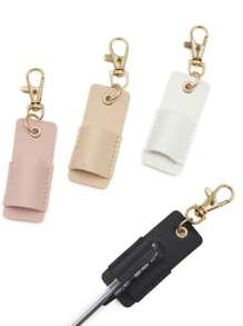 1pc Portable Keychain Pen Holder, PU Badge Pencil Case Pen Bag With Clip, Can Accommodate Badge, Pen Holder, Keychain Gift, Suitable For Women Car Accessories Bag Charm School Cute Goth Y2k Bag Lanyards With Id Holder Car Accessories Bag Charms