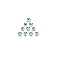 10pcs Multicolor Colors Replacement Balls Surgical Steel Bead Labret Lip Studs Eyebrow Tongue Ear Tragus Belly Body Piercing Jewelry 14g/16g 3mm-5mm