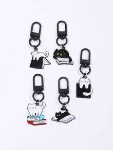 1 件金属阅读猫可爱小猫钥匙扣吊坠手提包汽车钥匙背包配饰返校聚会礼物