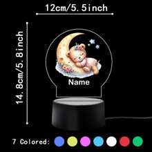 1 szt. Spersonalizowana nazwa z kreskówkowym misiem śpiącym na księżycu. Kreatywny prezent. Iluzja światła 3D. Lampka nocna LED. Ciepłe światło. Prezent urodzinowy. Prezent świąteczny. Dekoracja. Lampka nocna na biurko. Spersonalizowane prezenty. Wystrój pokoju. Wystrój domu. Wystrój jesienny. Dekoracje świąteczne. Zabawki. Spersonalizowane rękodzieło. Szykowna jesień. Dom i styl życia. Świąteczna atmosfera w domu. Jesienne odświeżenie domu. Dekoracje świąteczne. Harmonia w domu.