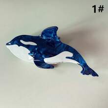 1 buc Clamă de păr cu design de balenă din seria Ocean, Clemă creativă cu gheare din acetat pentru coc, Accesoriu de păr cu rechin pentru femei, Clame de păr de primăvară/vară, Clemă de păr cu maxilar, Cleme de păr, Clemă de prindere a părului