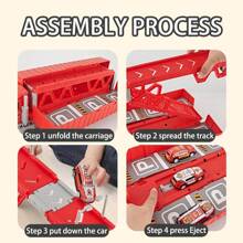 Large Container Car Deformation Folding Rail Car Children's Storage Car Toy Ejection Car Boy Birthday Gift June 1 Children's Day Thanksgiving Halloween Christmas Gift Set,Back To School