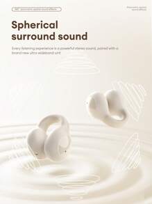 Lenovo Écouteurs Bluetooth Lenovo LP25 avec étui de protection transparent, style tour d'oreille, Écouteurs Bluetooth 5.4 ENC anti-bruit avec longue autonomie et commandes tactiles intelligentes, compatibles avec les appareils Apple et Android