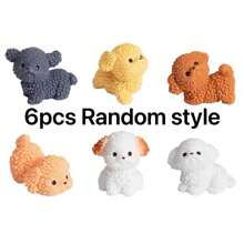 6pcs/10pcs Mini Bichon Puppy Figurines - Resin Micro Statues - Suitable For Creative Decor - Collectible Dolls - Garden & Home Furniture Ornaments