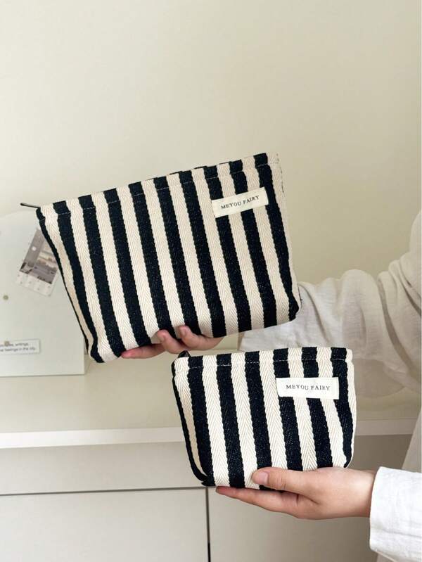 MEYOU FAIRY Portable Makeup Bag |Cosmetic Bag | Travel Bag | Large Strip Cosmetic Makeup Bag For Girls | Sweet Storage Bag | Teen Girl Gifts Stuff | Summer Makeup Bag For Women | French Style Cosmetic Bag | Vintage Makeup Organizer |Travel Toiletry Bag For Makeup Brushes, Skincare & Gel Nail Polish - Perfect Gift For Girls, Friends, Birthdays, Weddings,Christmas Gifts,Pouch,Travel,Gifts For Women,Women's Necessaire,Travel Essential,Pouch,Clutch / Small Handbag,Necessaire,Makeup Organizer,Makeup Organize,Pouch,Brush Holder,Mini Pouch,Large Capacity Pouch