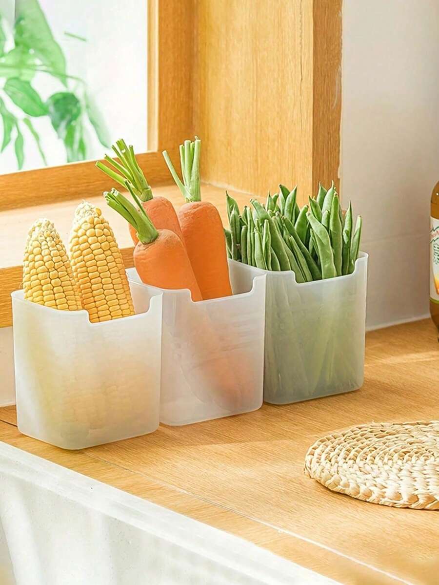 10 件透明冰箱储物盒，节省空间的厨房容器，现代食品收纳盒，适用于冰箱门和台面