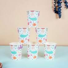 10/25/50 Pieces, 9-Ounce Cartoon Animal Themed Paper Cup Party Supplies, Disposable Party Paper Cups. Suitable For Multiple Use, Picnic Supplies, Birthday Parties, Camping, Decoration, And Celebration Events. Party Gifts, Bridal Showers, Restaurant Decorations, Kitchen Utensils, Parties, Dinosaurs, Whales, Bees, Elephants