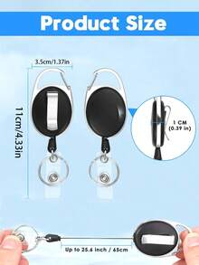 1PC/7pcs Multicolor Oval Multifunctional Retractable Key Chain Badge Card Holders Keychain Accessories, Retractile Key Badge Reel Cord Clip With Belt Clip And Key Ring Bag Pendant Car Keychain Bag Lanyards With Id Holder Car Accessories Bag Charms - Multicolor - View 9