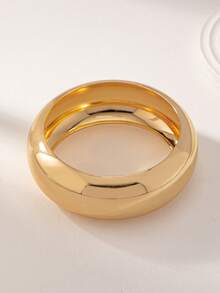 1件装厚树脂手镯，女士多层厚手镯套装，棕色亚克力手镯，日常基本款饰品 - 彩色 - 查看 5