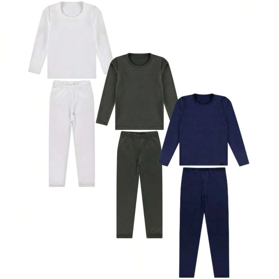 Kit 3 Set Of Thermal Top And Pants For Unisex Children, Sizes 1 To 16 - Ginger - View 1