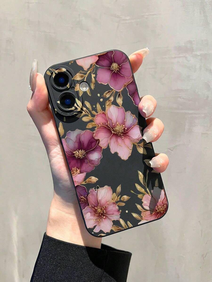 Estuche para teléfono Estuche para teléfono con patrón de flores de peonía y onda rizada compatible con Apple phone Case 6/11/12/13/14/15/15pro/15 Plus/15 Promax/X/Xs Mar/11pro/12pro/13pro/14pro/11promax/12promax/13pro74 - Multicolor 2 - Ver 1