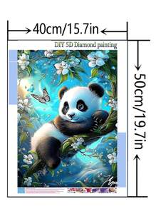 1pc DIY Diamond Painting, Panda Animal Rhinestone Embroidery, Home Decor, Full Drill, 11.8*15.7in/ 30*40cm
