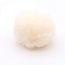 4 件/批 8 厘米仿兔毛绒球白色蓬松绒球带弹力环 DIY 仿毛绒球适用于帽子鞋子围巾手套包包配饰 - 彩色 - 查看 31