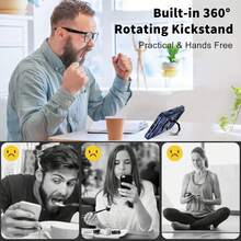 重型防震硬质手机壳，带金属支架和卡槽，适用于 Apple 17、16、15、14、13 Pro Max、Galaxy S25、S24、S23 Ultra Plus FE、A14、A15、A16、A17、A25、A35、A55、A26、A36、A56 和系列