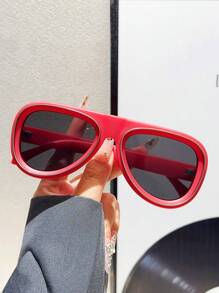 1pc Classic Travel Frame Candy Colored Y2K Retro Street Fashion Fashion Glasses, Vacation For Summer Beach Vacation,Outdoor,Travel