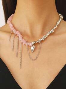 European And American Charming High-End Elegant Asymmetrical Geometric Heart Love Pendant Necklace For Women Party Fashion Jewelry - XUXL153 - View 8