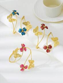 Fashionable Retro Alloy Butterfly Arm Cuff - Butterfly Flower - View 5