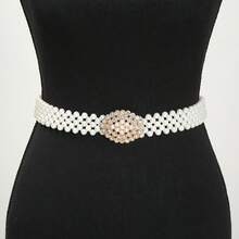 1 Diamond Clasp Faux Pearl Waist Chain - White - View 2