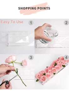 Clear Acrylic Flower Vase Rectangular Floral Centerpiece For Dining Table Modern Flower Arrangement For Home Decor Or Weddings Beauty Flier Rectangular Floral Centerpiece For Dining Table Modern Flower Holder Box Clear Vases For Home Decor Wedding(Flowers Not Included) Room Decor Glass Vase