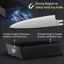 Rolling Knife Sharpener For Straight Edge Knife Sharpener Kit With 15/20° Degree Magnetic Angle For Kitchen Knives Whetstone Set - Black - View 4