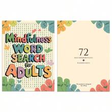 1pc Mindfulness Word Search For Adults Puzzle Notebook, Perfect Gift For Birthday Party, Mother's Day, Family Gathering And Other Holidays,School Supplies,Back To School