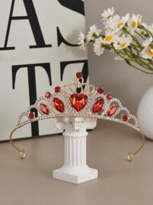 1 Stück minimalistisches Haarband mit Herz- und Kronenmuster, bezaubernder Prinzessinnenstil, geeignet für Brautjungfern, Geburtstags-Partys, Festivals, Prinzessinnen- und Ritter-Themen-Events