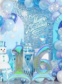 1pc 42-Inch Colorful Crown Shape Foil Number Balloon Suitable For Birthday Party Any Age, Birthday Party, Anniversary, Wedding, Graduation Ceremony, Celebration Decoration, 1pc Happy Birthday Balloon