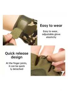 Fingerless Tactical Gloves, Knuckle Protection, Breathable And Lightweight Outdoor Military Gloves, Suitable For Shooting, Hunting, Motorcycle Riding, Mountaineering, Men And Women Sports, Cycling, Fitness, Outdoor Activities, Fishing Half-Finger Gloves, Non-Slip, Wear-Resistant And Comfortable For Multiple Scenes