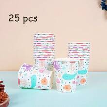 10/25/50 Pieces, 9-Ounce Cartoon Animal Themed Paper Cup Party Supplies, Disposable Party Paper Cups. Suitable For Multiple Use, Picnic Supplies, Birthday Parties, Camping, Decoration, And Celebration Events. Party Gifts, Bridal Showers, Restaurant Decorations, Kitchen Utensils, Parties, Dinosaurs, Whales, Bees, Elephants