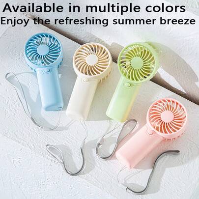 MEET SUN 便携式迷你风扇，带腕带，AA电池供电，单速，静音运行，可作定妆工具