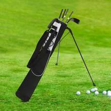 RibasuBB Premium Golf Stand Bag, Waterproof Nylon, Lightweight, Adjustable Shoulder Strap, Multi-Functional Storage, Fashionable Design, Ideal For Golf Enthusiasts - Blue and White - View 5