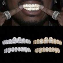 THATBOY [Ornamentos de Dentes de Punk Hip Hop] 2 peças/Conjunto Aparelho de Dentes de Punk Hip Hop com Dez Dentes - Ornamento de Dentes para Vestimenta Corporal